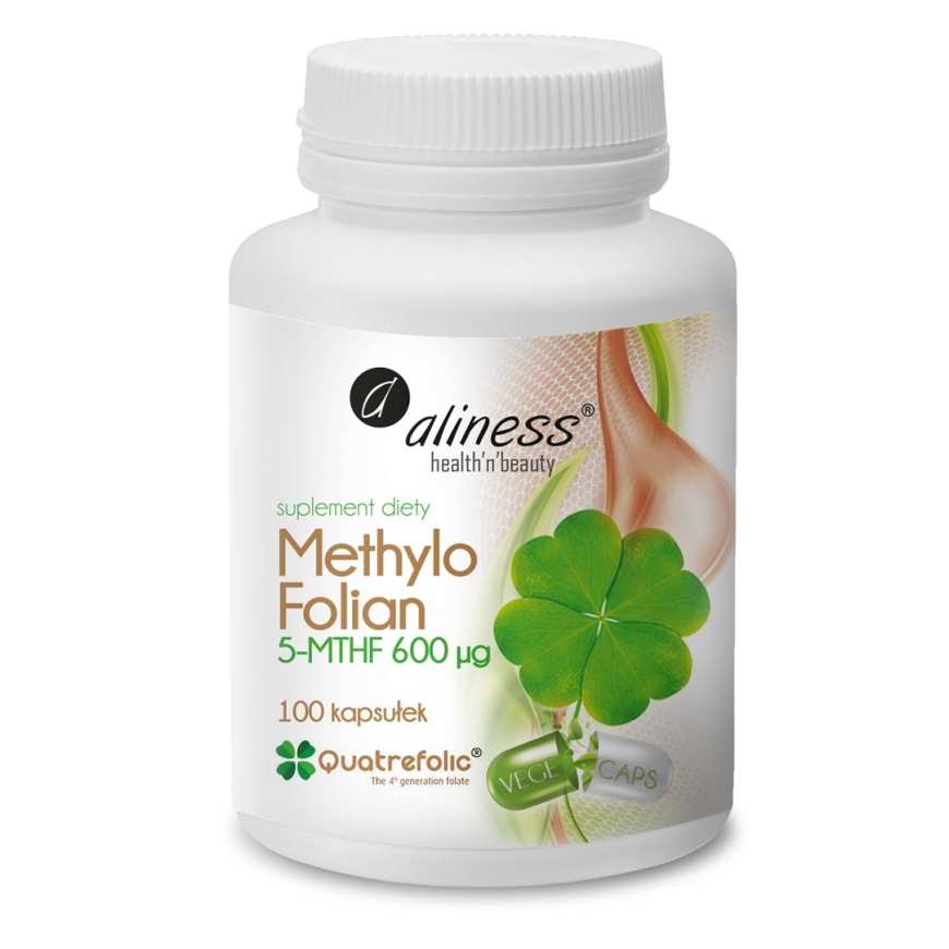 ALINESS Methylo Folian 5-mthf 600 μg – maisto papildas – 100 kapsulių