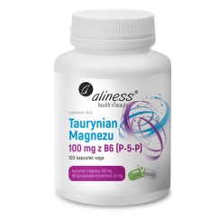 ALINESS Magnija Taurāts 100 mg ar B6 (P-5-P) – uztura bagātinātājs – 100 kapsulas