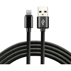 Telefono Įkrovimo Laidas - everActive CBB-1.2IB USB 2.4 A Greitas Įkrovimas, 480 Mbps, 1,2 m, Juoda