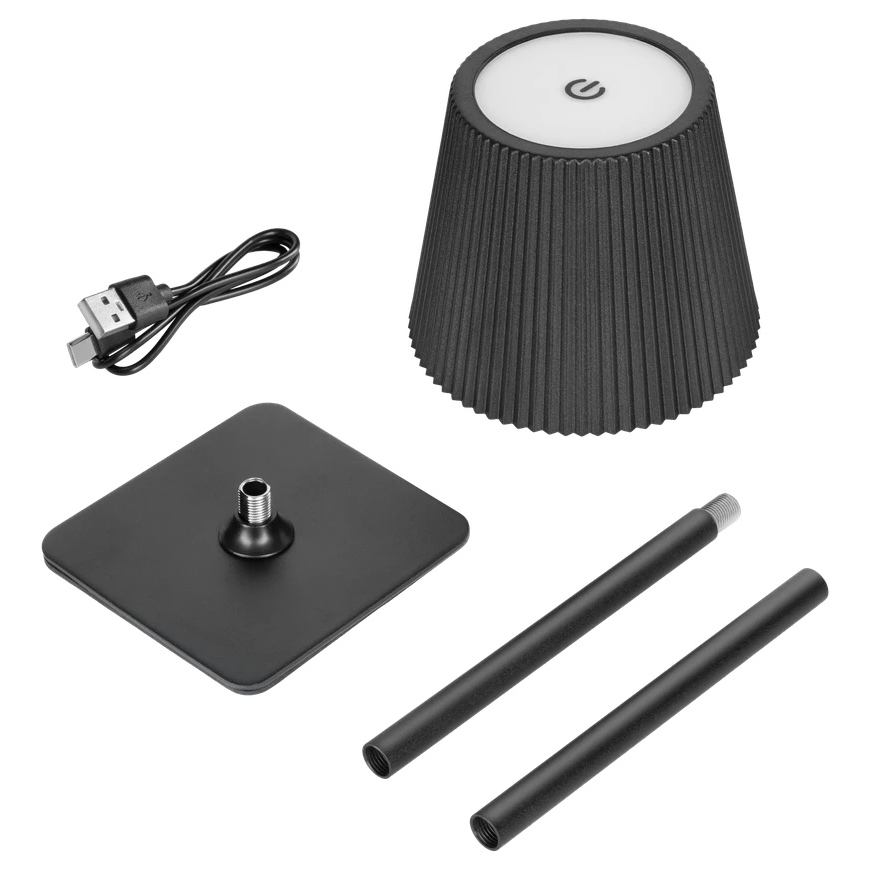 Rebel LED touch-sensitive table lamp, black – 3