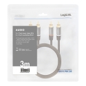 LogiLink CA1206 audio cable 3 m 2 x RCA Black