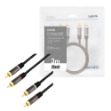 LogiLink CA1206 аудио кабель 3 m 2 x RCA Черный