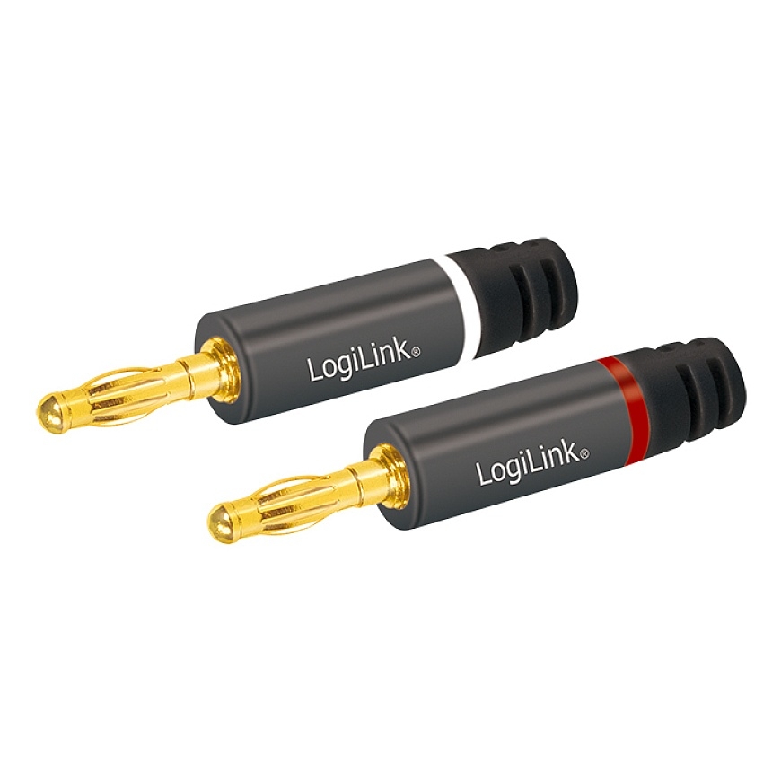 LogiLink CA1212 laido jungtis Banana Pilka – 2