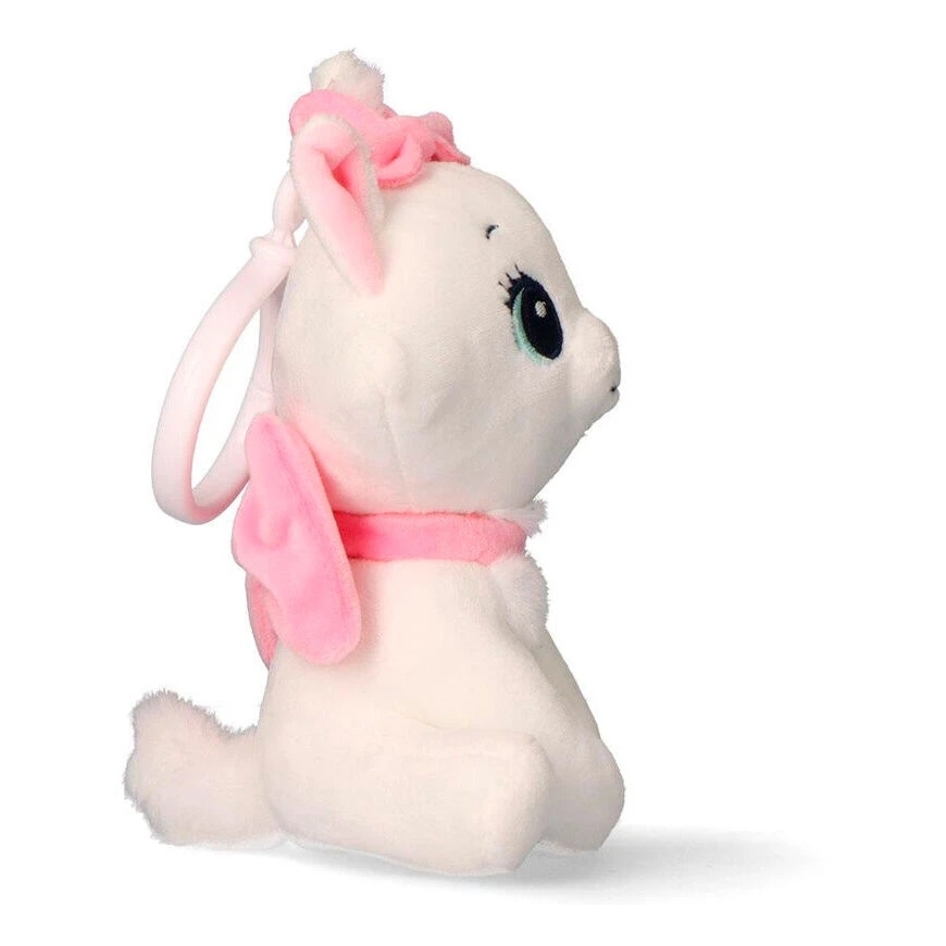 CERDÁ Disney Marie valkoinen 3D pehmolelu ripustimella, laukun koriste 13 cm – 3