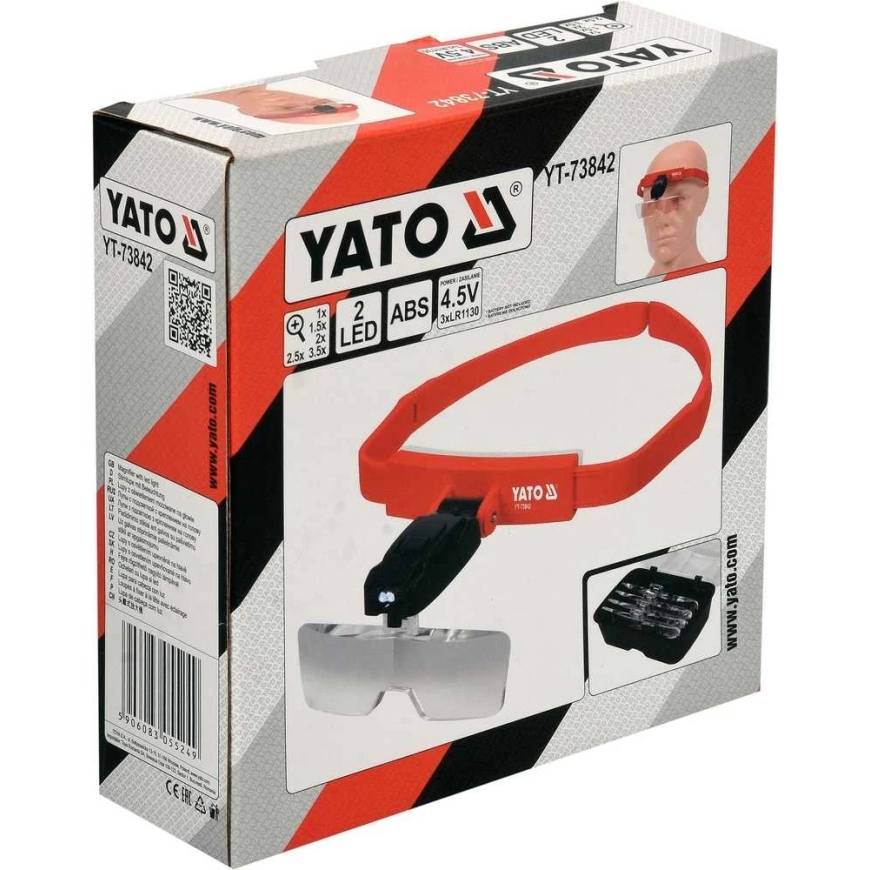 Yato Toya Sa Poland Binokulis magnifier ar apgaismojumu | uzgalvām | 5 iestatījumi X1/X1,5/X2/X2,5/X3,5 (YT-73842) – 5