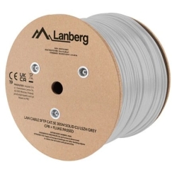 LANBERG LAN-кабель SFTP CAT.5E 305M жесткий CU LSZH серый CPR + FLUKE PASSED