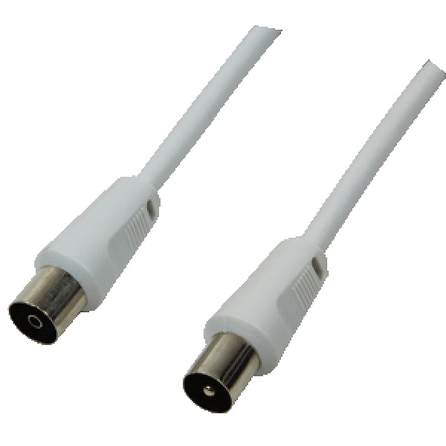 LogiLink CA1061 bendraašis kabelis 2,5 m Coaxial Plug Coaxial jack Balta