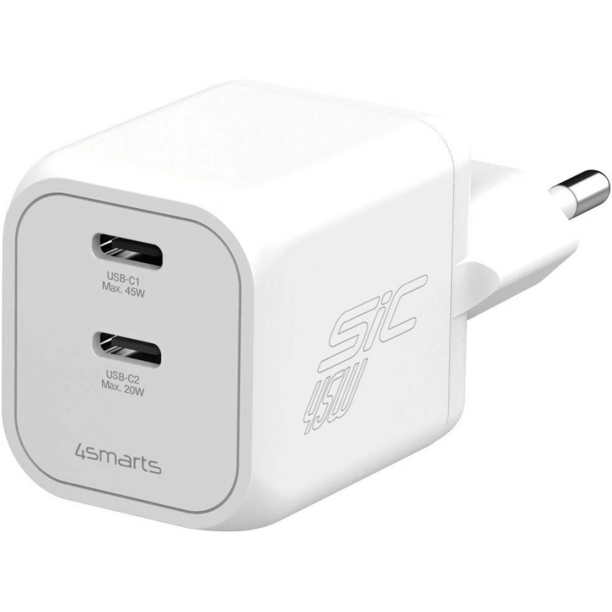 4Smarts Tīkla lādētājs 45W PD SiC Dual balts