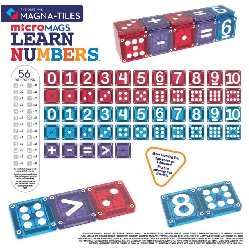 MAGNA-TILES microMAGS learn numbers magnetic building set, 56 pieces – 4