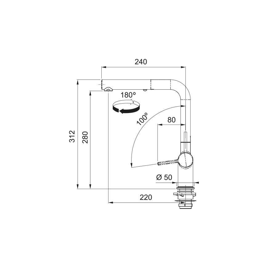 Franke Active L välja tõmmatav pihusti HP CHR/SG (115.0721.464) – 4