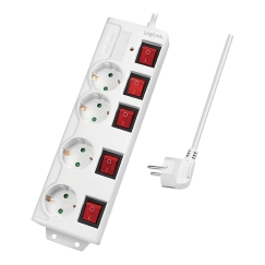 LogiLink LPS252 удлинитель 1,5 m 4 розетка(и) Для помещений Белый