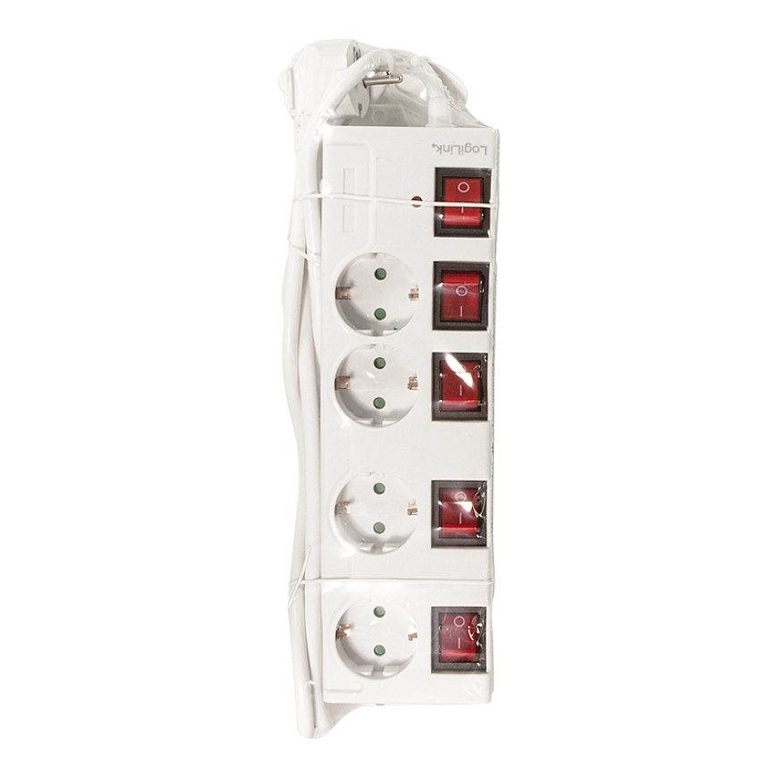 LogiLink LPS252 удлинитель 1,5 m 4 розетка(и) Для помещений Белый – 3