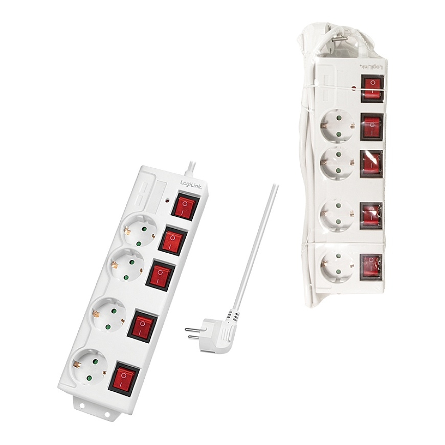 LogiLink LPS252 удлинитель 1,5 m 4 розетка(и) Для помещений Белый – 4