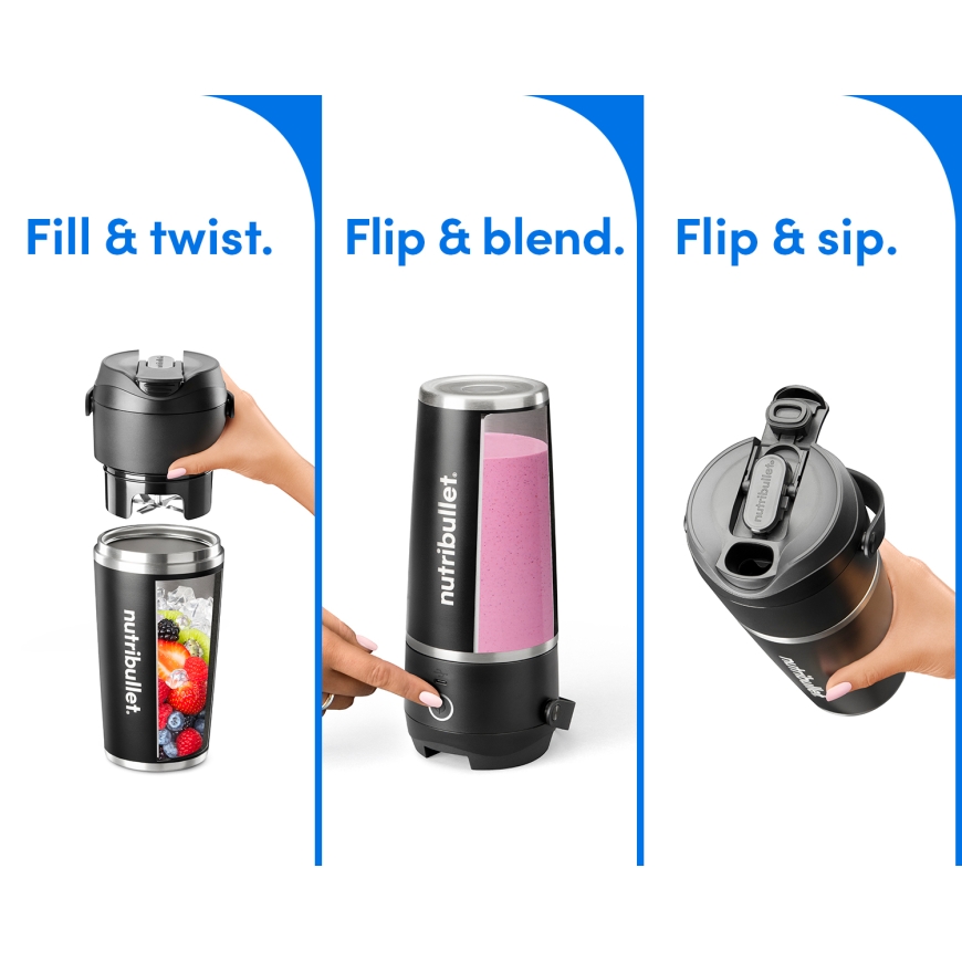 NutriBullet Flip 0,59 L Portatīvais blenderis 11 W Melns – 3