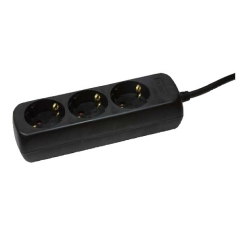 LogiLink LPS205B pikendusjuhe 1,4 m 3 vahelduvvoolu kontakt Must
