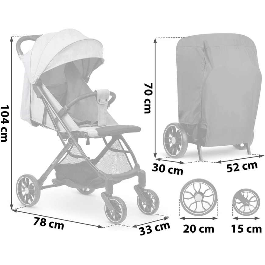 Nukido Baby Stroller, lightweight travel stroller, compact foldable stroller for infants and toddlers, easy to maneuver stroller – 4
