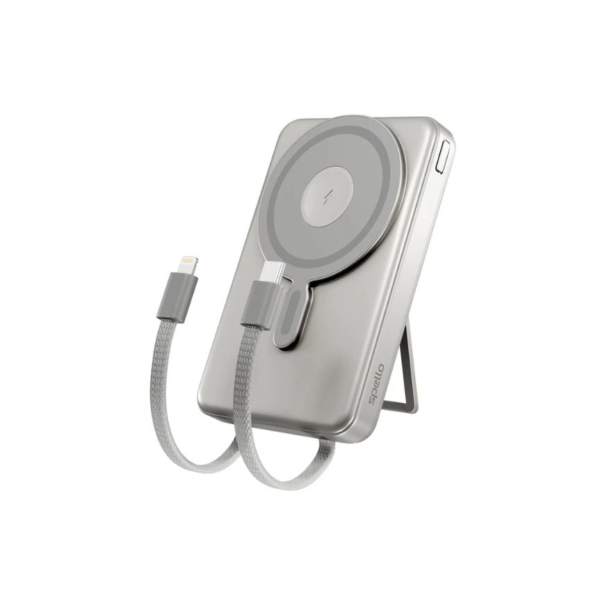 "Spello ForcePack 4in1" 10000mAh magnetiline juhtmeta väline aku SM75 | titanivärv – 5