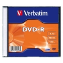 Verbatim DVD-R 4.7GB 16X matta hopea ohut boksi