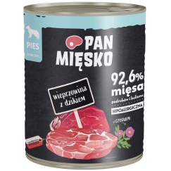 КОРМА ДЛЯ СОБАК Pan Mięsko Влажный корм для собак Свинина с диким кабаном (взрослый)