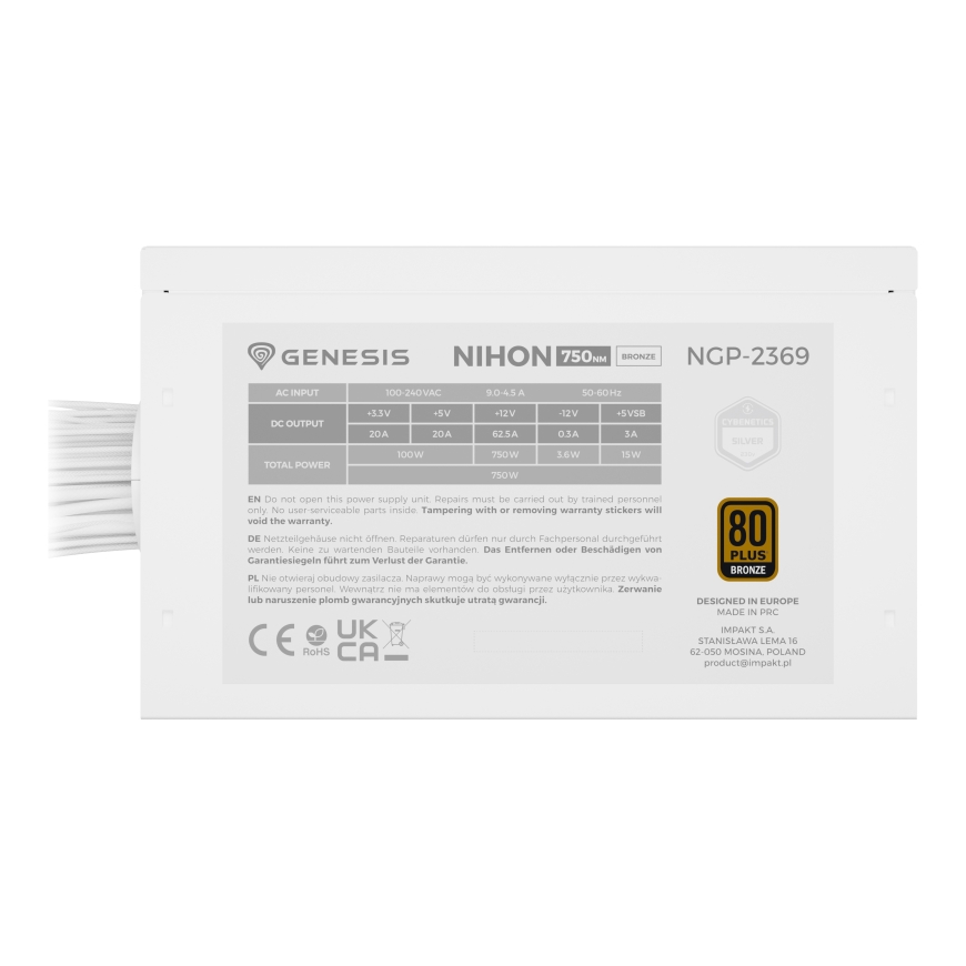 GENESIS Nihon 750NM maitinimo blokas 750 W 20+4 pin ATX ATX Juoda – 4