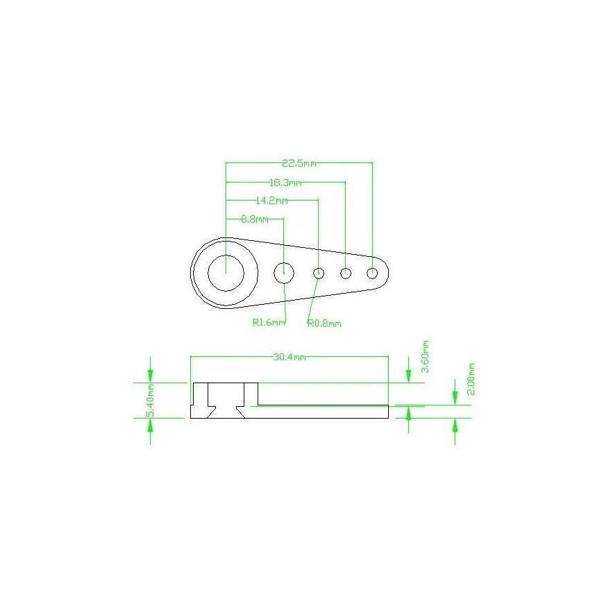Aliumininė servo svirtis Feetech FK-AP-2 - 30mm/6mm – 2