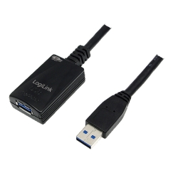 LogiLink 5.0m USB 3.0 M/F USB-kaapeli USB 3.2 Gen 1 (3.1 Gen 1) 5 m USB A 5 Gbit/s Musta