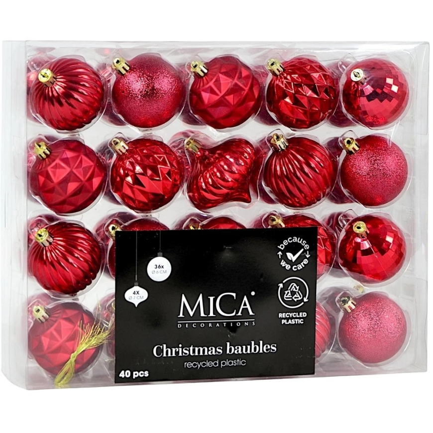 Edelman Decorative Plastic Bomb 40pcs 6cm Red Mica – 5