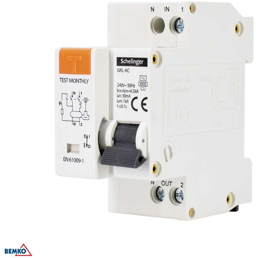 Schelinger RCBO 2P B 16A 30mA