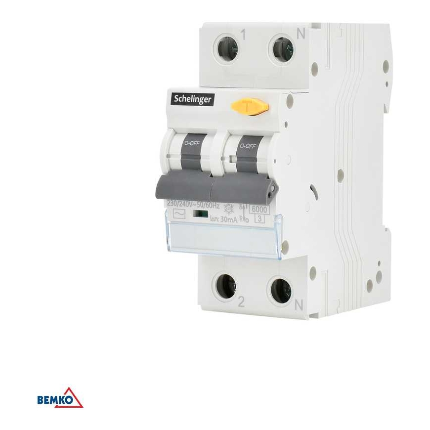 RCBO 2P B 16A 30mA TYPE AC SCHELINGER circuit breaker – 2
