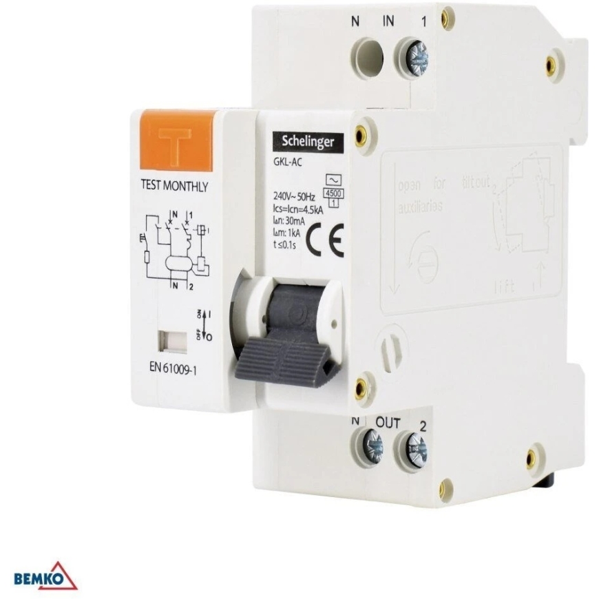 RCBO 2P B 16A 30mA ТИП AC SCHELINGER автоматический выключатель – 3