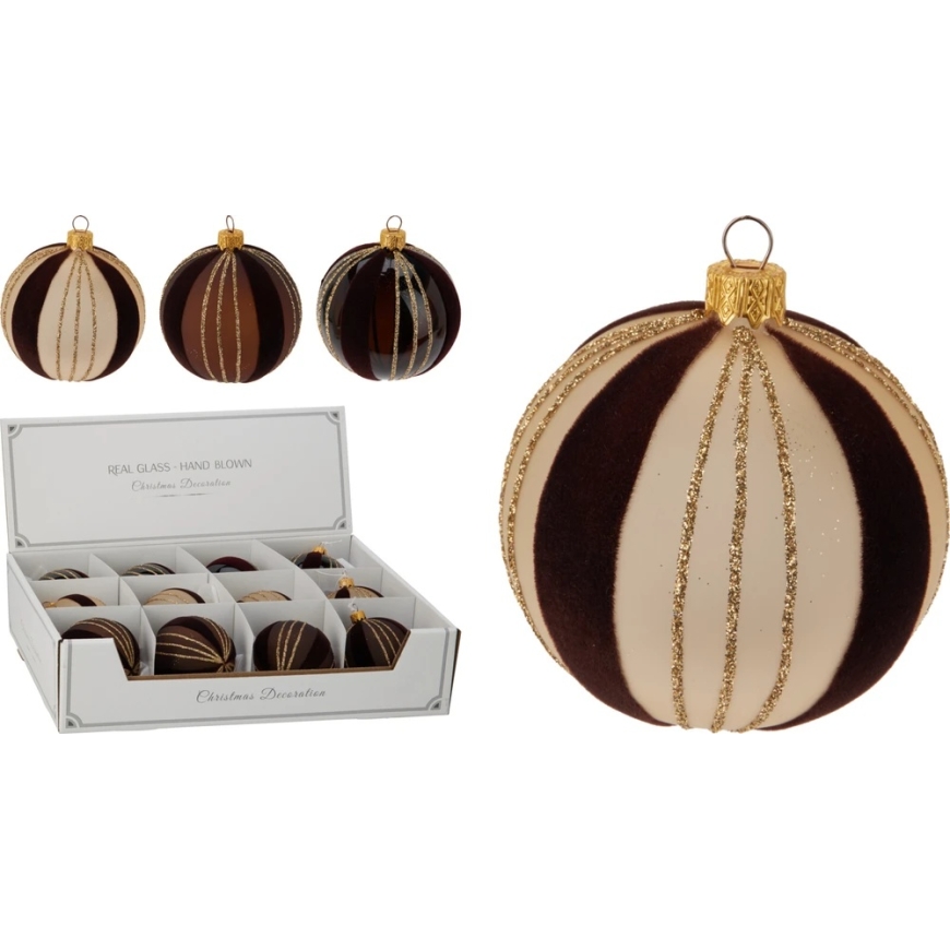 Mondex GLASS CHRISTMAS TOY 8 CM 3 COLORS