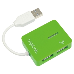 LogiLink USB 2.0 4-Port Hub 480 Mbit/s Roheline