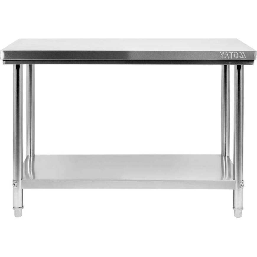 Toya Sa Poland Nerūsējošā tērauda centrālais galds, ar plauktu, 1200x700x850 mm, salokāms galds – 2