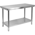 Toya Sa Poland Ruostumattomasta teräksestä valmistettu keskipöytä, hyllyllä, 1200x700x850 mm, taitettava pöytä Toya Sa Poland Ruostumattomasta teräksestä valmistettu keskipöytä, hyllyllä, 1200x700x850 mm, taitettava pöytä