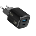 BlueStar telefoni laadija Blue Star Nano GaN USB C + USB A QC4.0 PD 3A 45W VT-334 must BlueStar telefoni laadija Blue Star Nano GaN USB C + USB A QC4.0 PD 3A 45W VT-334 must
