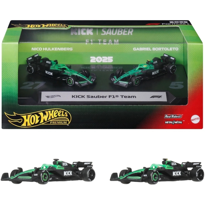Mattel HOT WHEELS PREMIUM F1 Sauber Nico Hulkenberg and Gabriel Bortoleto cars (2 pcs.) (JMM92) – 3