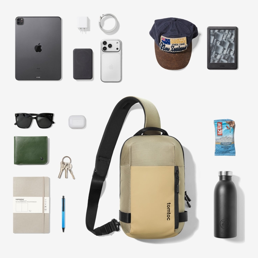 tomtoc Navigator T24 Sling bag olkalaukku, beige – 3