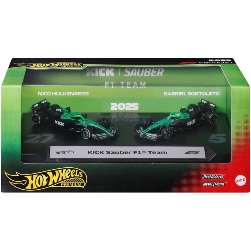 Mattel HOT WHEELS PREMIUM F1 Sauber Nico Hülkenbergin ja Gabriel Bortoleto -autoset (2 kpl) (JMM92) – 5