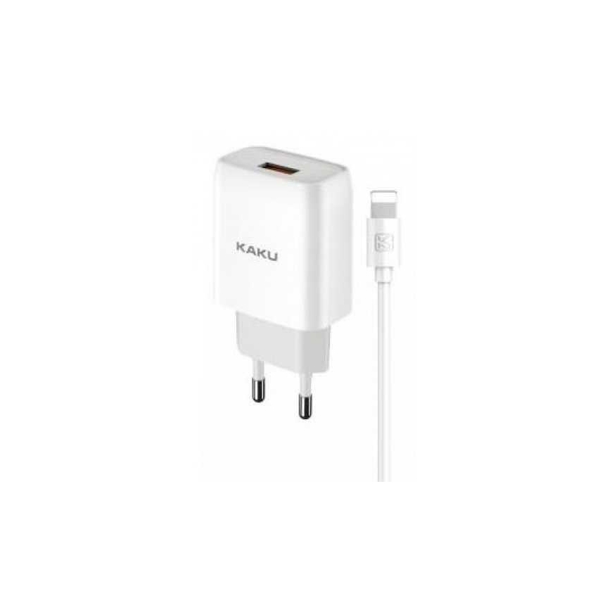 iKaku KSC-396 USB peamine laadija + USB Lightning 2.4A 1m valge – 2