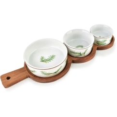 Mondex Since 1986 MODERN KITCHEN Lautanen 3 Kulholla 11x3,5 8,5x4 7x7,3cm (35x12x1,2cm) rosmariini