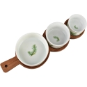 Mondex Since 1986 MODERN KITCHEN Board with 3 Bowls 11x3.5 8.5x4 7x7.3cm (35x12x1.2cm) rosemary Mondex Since 1986 MODERN KITCHEN Board with 3 Bowls 11x3.5 8.5x4 7x7.3cm (35x12x1.2cm) rosemary