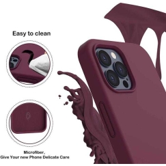 Mīksta silikona somiņa iPhone 15 Pro Max Bordo