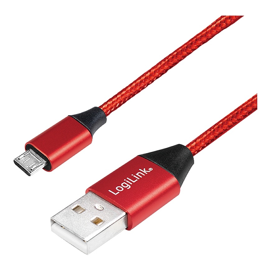 LogiLink CU0151 USB кабель USB 2.0 0,3 m USB A Micro-USB B Красный