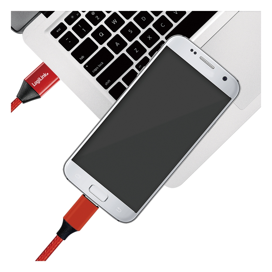 LogiLink CU0151 USB-kaapeli USB 2.0 0,3 m USB A Micro-USB B Punainen – 2
