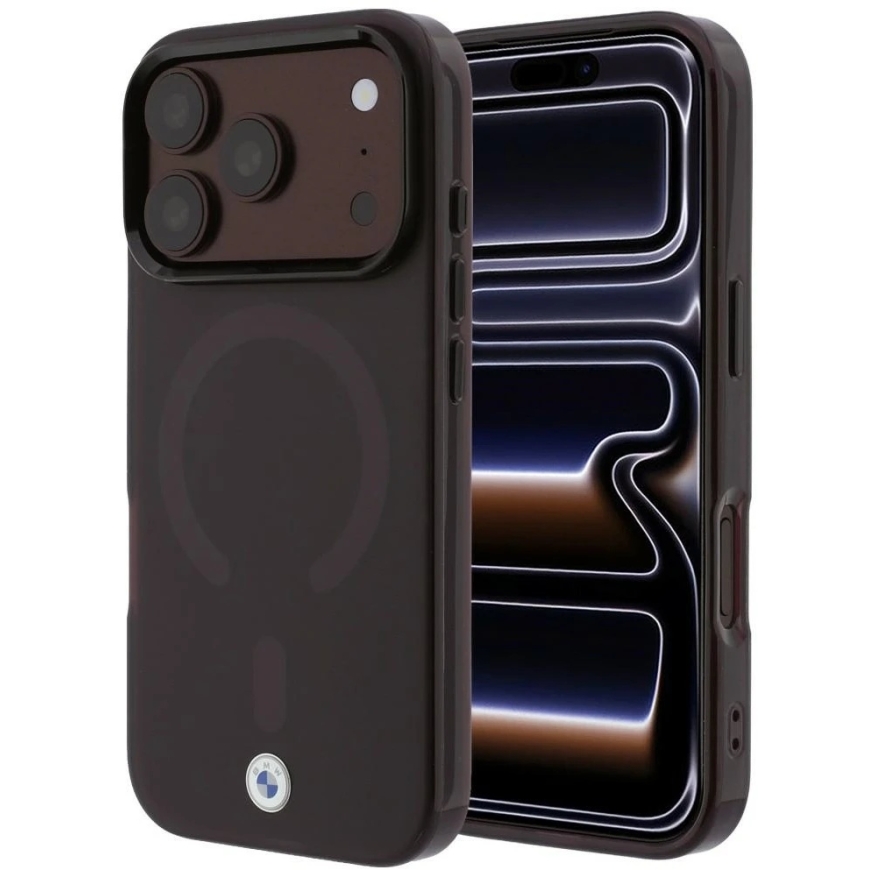 Dėklas BMW Sign Frosted IML & Metal Logo MagSafe Case for iPhone 18 Pro Max / 17 Pro Max - Burgundy