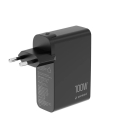 GEMBIRD 4-portine 100 W GaN USB kiirlaadija must LCD-iga GEMBIRD 4-portine 100 W GaN USB kiirlaadija must LCD-iga
