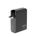 GEMBIRD 4-porttinen 100 W GaN USB-pikakiitcarjain musta LCD:llä