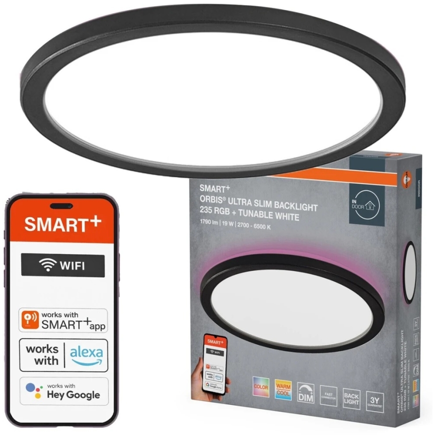 Osram 19W LED pinnavalgusti SMART+ ORBIS, must, 2700/6500K/RGB, dimmeriga – 4