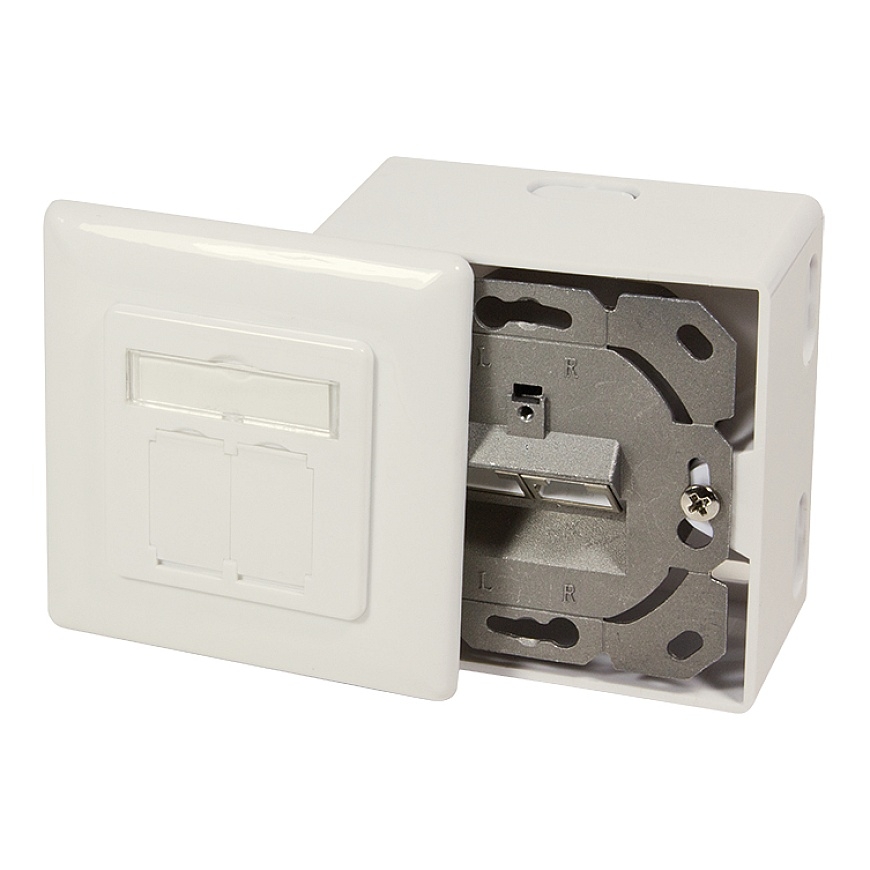 LogiLink NP0124 pistorasia 2 x RJ-45 Metallinen, Valkoinen – 3