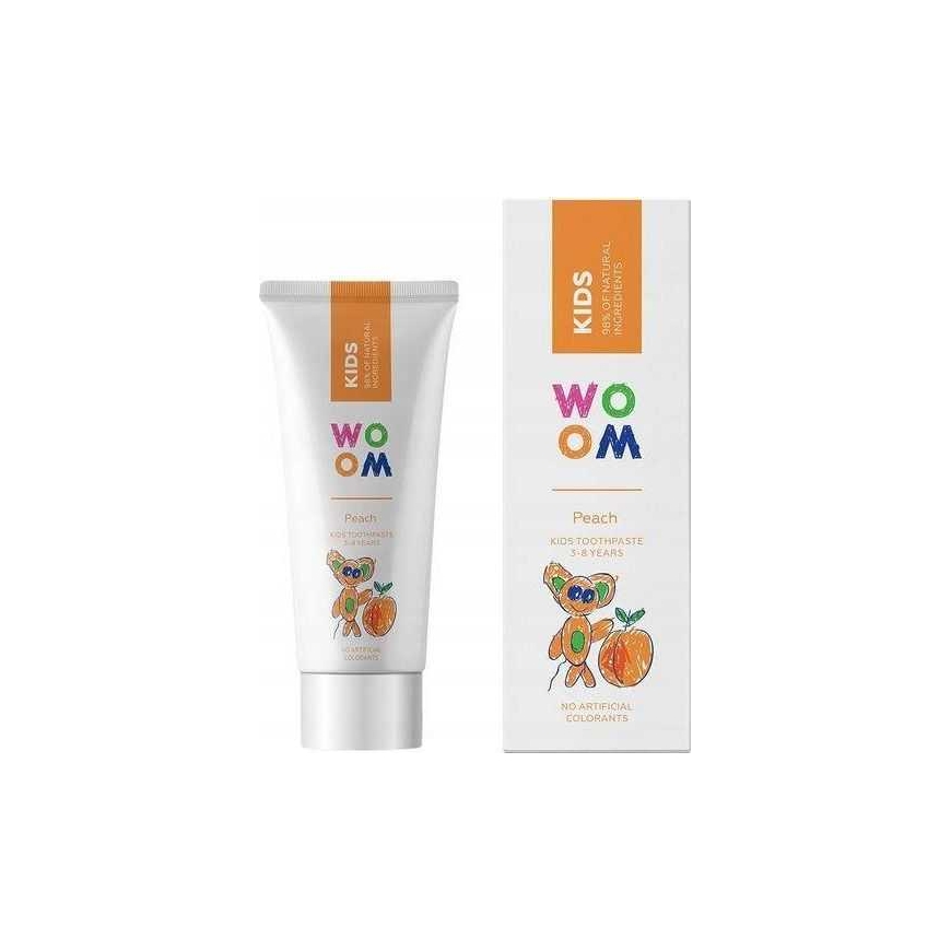 Woom Woom Zobu pastas bērniem 3-8 gadi, persiku garša, 50 ml